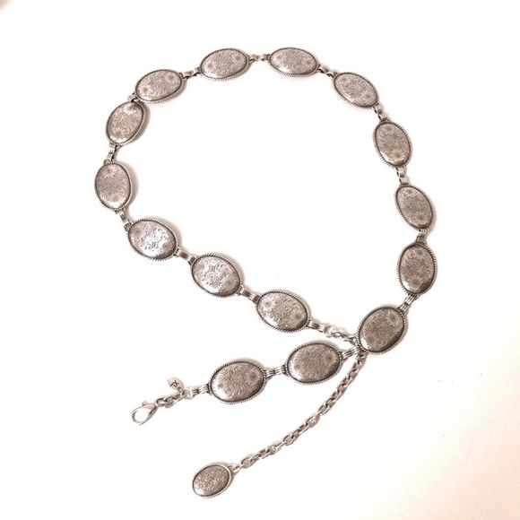 Accessories - Boho Western conchos metallic belt silver/pewter